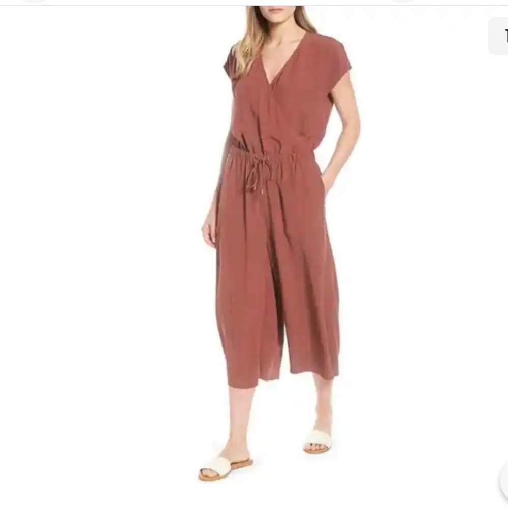 Eileen‎ Fisher  Wide Leg Jumpsuit in Russet Brown
